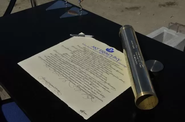 Wmurowanie kamienia węgielnego pod budowę nowego gmachu Instytutu Biotechnologii UG 